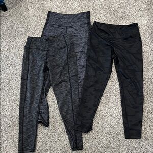 Stylish Black and Gray Leggings Set Women’s L